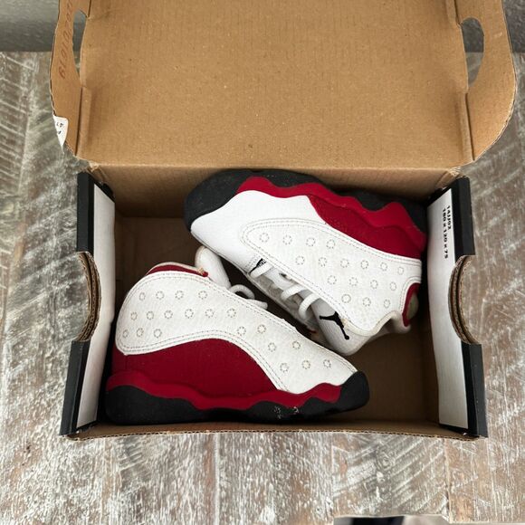 Nike Air Jordan 13 Retro BT Toddler Size 4c Sneakers White Black Red 414581-122 - Picture 8 of 11